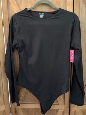 PUMIEY Black Long-Sleeve Bodysuit SIZE 2XL
